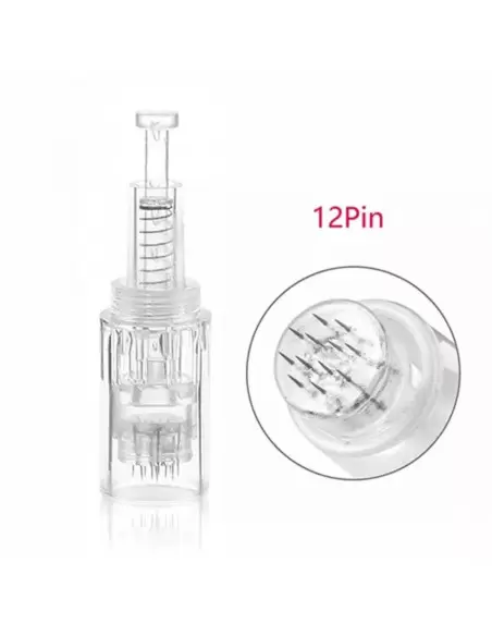 12 Pin Kartuşlu Vidalı Dermapen İğnesi