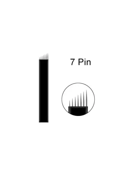 7 Pin Microblading İğnesi 7 Numara İğne 0.18mm Siyah Blades