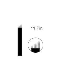 11 Pin Microblading İğnesi 11 Numara İğne 0.18mm Siyah Blades