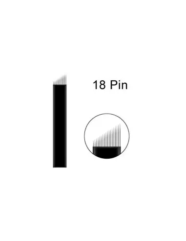 18 Pin Microblading İğnesi 18 Numara İğne 0.18mm Siyah Blades