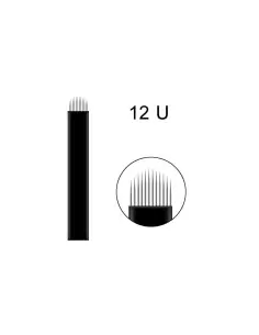 12 U Pin Microblading İğnesi 12 UPin Siyah Blades 0.18mm