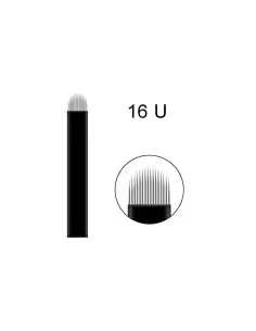 16 U Pin Microblading İğnesi 16 UPin Siyah Blades 0.18mm