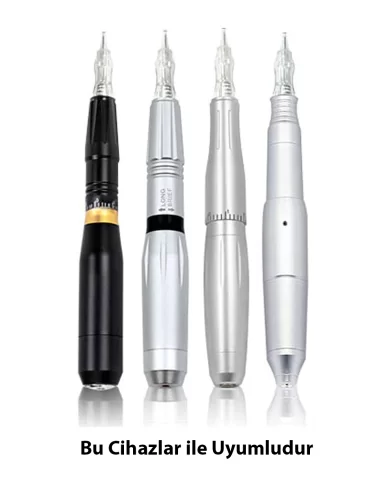 3 Flat Biomaser Uyumlu Vidalı Kartuşlu Kalıcı Makyaj Cihazı İğnesi