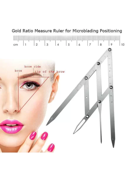 Kalıcı Makyaj Altın Oran Pergeli Microblading Kaş Ölçüm Cetveli