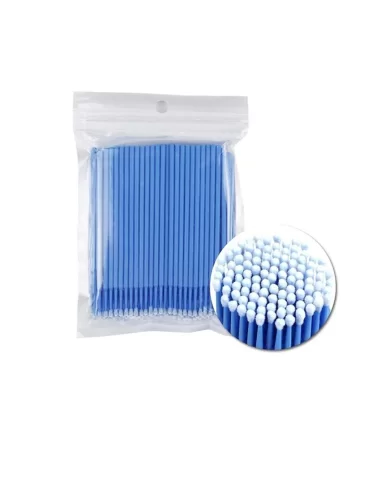 Kalıcı Makyaj Microbrush Fırça Mavi 100 Adet