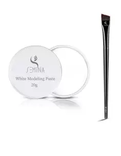 Semina White Modeling Paste ve Fırça Kalıcı Makyaj Microblading Pasta Beyaz Tasarım Macunu